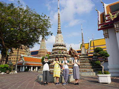 タイの寺院を参拝する時は露出控えめで！タイパンツやスカンチョだと楽ちんですよー！