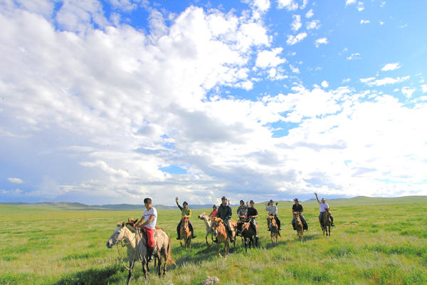 モンゴル　草原にある小さな村の学校修復活動と草原乗馬８日間